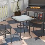 Quadratischer Gartentisch Aus Schwarzem Sicherheitsglas 68,5 X 68,5 X 84 Cm Okwish