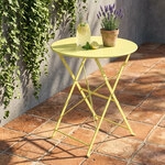 Klapptisch Gartentisch Gr&uuml;n Metall Eisen Rund Klappfunktion H 70 Cm Unifarben