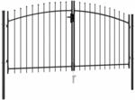 Zauntor Doppelfl&uuml;gel Mit Speerspitzen Stahl 3 X 1,5 M Schwarz - Vidaxl