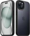 Schutzh&uuml;lle F&uuml;r Iphone 15 6,1 Zoll, Matt Durchscheinend, Sto&szlig;fest, Schwarz
