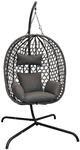 Outdoor H&auml;ngesessel Mit Gestell Und Standfu&szlig; 194 X 104 Cm - Anthrazit -...