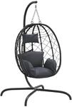 Vidaxl - H&auml;ngesessel Ei Mit Kissen Anthrazit Poly Rattan & Stahl