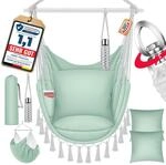 Kesser&reg; H&auml;ngesessel Safari Xxl Mit Kissen, Bis 150kg - Gr&uuml;n / Wei&szlig;