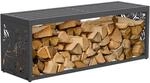 Ml-design Kaminholzregal Innen/aussen Mit Sitzbank, Metall Brennholzregal, 2-in-1