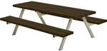 Plus Picknicktisch Kinder Alpha Stahl-holz 177 X 118 X 57 Cm Schwarz