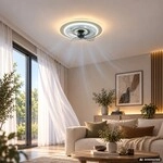 Led Deckenventilator Ventilator Dimmbar Farbwechsel Fernbedienung Sand D 48 Cm
