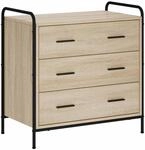 Vidaxl Drawer Cabinet Sonoma Oak 70 X 39.5 X 71 Cm Engineered Wood