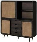 Highboard Mango Dunkelgrau Lackiert 150x40x160 Cm Teilmontiert Valencia 211