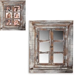 Mucola - Wandspiegel Spiegel Bilderrahmen Fensterladen Fotorahmen Holz 64cm...