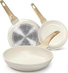 Yashe Pfannenset Bzdd-rlsw, 3-teilig, 20/24/28 Cm, Wei&szlig;