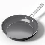 Bratpfanne 28 Cm Keramik Induktion, Diamant-titan-beschichtung, Backofenfest, Grau