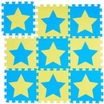 Relaxdays - Puzzlematte Sterne, 9 St&uuml;ck, 18 Teile, Eva Schaumstoff, Schadstofffrei,