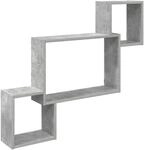 Vidaxl Wall Shelf Wall-mounted Concrete Grey 91.5 X 15 X 76 Cm