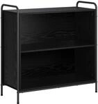 Vidaxl Book Cabinet 80 X 33 X 80 Cm Engineered Wood Black Oak