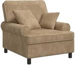 Xl-sessel Mit Kissen Taupe 1,5 Linien Stoff Vidaxl