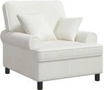 Xl-sessel Mit Kissen Creme 1,5 Linien Stoff Vidaxl