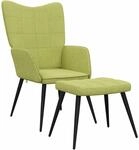 Relaxsessel Mit Hocker Gr&uuml;n Stoff Vidaxl