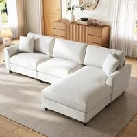 3-sitzer-ecksofa Aus Beigem Chenille Mit Wendbarer Chaiselongue, 256 X 137 X 79...