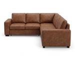 Sacramento Ecksofa Aus Braunem Pu-kunstleder Mit Verstecktem Stauraum Und