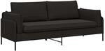 3-sitzer-sofa Schwarz 222 X 81 X 89 Cm Samt Vidaxl