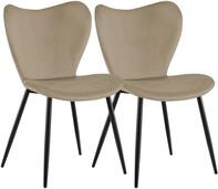 2er Set Esszimmerst&uuml;hle Maika Taupe Samt