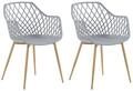 Esszimmerstuhl 2er Set Grau Kunststoff/metall Modern Minimalismus Wohnzimmer