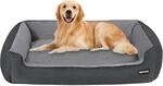 Hundebett Mit Erh&ouml;htem Rand, Abnehmbar & Waschbar, Grau, 110x86x26cm