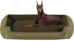 Hundebett Mit Erh&ouml;htem Rand, Abnehmbar & Waschbar, 120x90cm, Olivgr&uuml;n