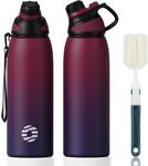 Edelstahl Trinkflasche 1l Mit Magnetdeckel, Bpa-frei, Auslaufsicher, F&uuml;r Sport...
