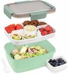 Lunchbox 2000ml Mit F&auml;chern, Auslaufsicher, Inkl. Gabel, Dunkelgr&uuml;n