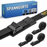 4er Set Spanngurte 2,5m, 200kg, Mit Klemmschloss & Schutzpolster