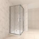 Duschkabine Mit Schiebet&uuml;ren Eckdusche Mit Rollensystem Aus Esg Glas 180 Cm Hoch