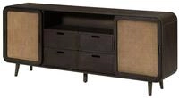 Sideboard Mango Dunkelgrau Lackiert 200x40x80 Cm Teilmontiert Valencia 220