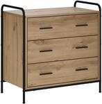 Vidaxl Drawer Cabinet Artisan Oak 70 X 39.5 X 71 Cm Engineered Wood