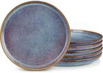 Speiseteller 6er Set 26cm Steingut Lavendelblau Mikrowellen-/sp&uuml;lmaschinenfest