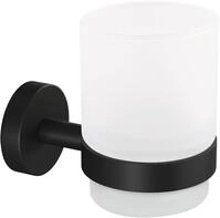 Moon Black Zahnputzbecher Aus Satiniertem Glas Mit Halter, Matt Schwarz - F&uuml;r B&auml;der