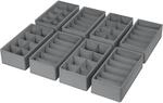 Schubladen Organizer 8er Set Dunkelgrau 30x15x9cm Faltbar F&uuml;r Kleiderschrank