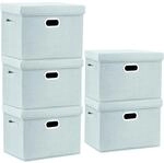 Aufbewahrungsbox Mit Deckel, Faltbar, Waschbar, 35l, 5er-set
