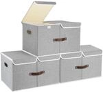 Aufbewahrungsboxen Mit Deckel Und F&auml;chern, 3er-set, Grau