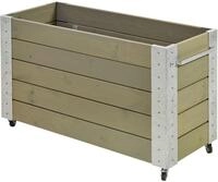 Plus Blumenkasten Cubic Mit R&auml;der Druckimpr&auml;g. Ral 7023 Graubraun