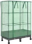 Vidaxl Garden Planter With Greenhouse Cover&wheels 2 Pcs Light Grey Pp