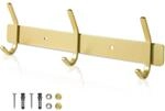 Kleiderhakenleiste Gold 30cm Edelstahl Rostfrei Mit 3 Haken F&uuml;r Wandmontage