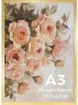 Bilderrahmen A3 Gold F&uuml;r Wandmontage, 29,7x42 Cm, Kunststoff, Quer- &...