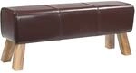 Bank 110 X 30 X 45 Cm Echtes Leder Dunkelbraun Vidaxl