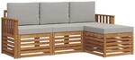 Vidaxl Outdoor Sofa Set 4 Pcs Natural And Light Grey