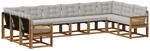 Outdoor-sofagarnitur 10 Stk. Natur Und Hellgrau Vidaxl