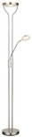Led Stehlampe Wohnzimmerleuchte Dimmbar Lesefunktion Metall Nickel Glas H 180 Cm