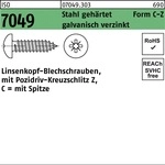 Blechschraube Iso 7049 Liko M.spitze/kreuzschlitz-pz 4,8x 50 -c-z Stahl...