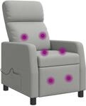 Massage Relaxsessel Wolkengrau Stoff Vidaxl