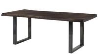 Massivmoebel24 - Baumtisch Mango 180x90x77 Grau Lackiert / U-beine Anthrazit